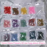 #13mm Glass Flowers Charms For DIY Jewelry Accessories